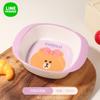 LINE FRIENDS Salah Bowl Tazón de Desayuno Vajilla Oso Marrón de Dibujos Animados Tazón de Arroz para Niños Tazón Doméstico de Frutas con Doble Asa