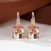 Aretes de Amazon transfronterizos, con piedras cúbicas de zirconia cuadradas, diseño de gancho, estilo de moda coreana, versátiles y fáciles de combinar, y una pieza de joyería de alta gama para mujer