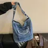 Bolso de Mezclilla Nuevo Moda Estilo Coreano Gran Capacidad Bolso de Hombro Único Fresco Simple Casual Estudiante Bolso de Mano Tendencia