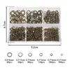 Juego de 3-8 mm con 6 Ranuras Anillo de Salto Abierto de Bucle Único Caja de Anillos de Salto Abiertos Material Conector para Pulsera Collar DIY