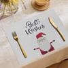 Jogo Americano de Natal Jit Decoração de Mesa de Festa Tapete Hotel Restaurante Casa Linho Estampado Antiderrapante Antiescaldante Tapete de Mesa