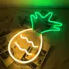 Painel Traseiro de Luz Neon LED de Novo Produto Transfronteiriço Abacaxi de Neon Pendurado Decoração de Casa Luz Noturna Luminosa USB