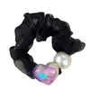 Corea del Sur Ins Súper Hada Organza Pedrería Amor Perla Anillo para el Cabello de Intestino Delgado Bolas para Cola de Caballo Alta Cuerda para el Cabello Accesorios para el Cabello para Mujeres