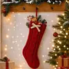 Calcetines grandes de bolsa de caramelo tejidos, accesorios para regalos, decoraciones navideñas más vendidas, calcetines transfronterizos, Navidad