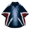 Camiseta de Fútbol Polo Manga Corta Bloque de Color Retro Cuello en V, Camisa Deportiva de Fútbol Holgada Oversize Vintage Estilo Americano