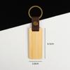 Llavero de madera de haya y nogal negro, regalo transfronterizo, venta al por mayor, colgante cuadrado y redondo de cuero, llavero de madera DIY.