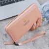 Cartera con cremallera para mujer, estilo coreano, larga, para teléfono móvil, gran capacidad, a la moda, monedero para mamá, 2023