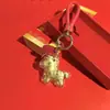 Set de Caja de Regalo Llavero de Oro Puro 999 "Hazte Rico al Instante", Colgante de Bolsa Dorada, Adorno para Cadena de Teléfono, Regalo para Novia