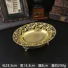 Prato de Frutas Dourado Renda Estilo Europeu Luxo Leve, Prato de Frutas Criativo, Prato de Frutas Secas, Bandeja de Alta Qualidade para Sala de Jantar de Convidados e Sala de Karaokê, Artesanato em Metal