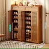 Sapateira multicamadas para uso doméstico, um item essencial para a entrada, grande armário de sapatos para uso interno, design simples de bambu, novo modelo 2026, estilo popular para a entrada