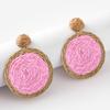 Nueva Llegada Enredadera de Césped Artificial Hecha a Mano Aretes Trenzados Aretes de Estilo Bohemio para Vacaciones Aretes Geométricos Distintivos para Mujer