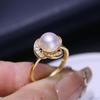 DIY con accesorios DIY S925 plata esterlina anillo de perlas soporte vacío exquisito anillo pequeño accesorios para soporte de anillo material 7-8