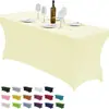 Capa de Mesa Elástica Atacado Transfronteiriça Festa ao Ar Livre Casamento Capa de Toalha de Mesa Retangular Elástica Capa de Mesa para Banquete de Casamento