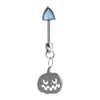 Encantador Pendiente de Hueso con Orejas de Gato para Uña Nail F136 Aleación de Titanio Colgante Azul de Gato Personalidad Pendientes de Diseño de Nicho para Mujeres