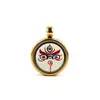 Pingente de Caixa Gawa Thangka dos Cinco Budas da Riqueza em Aço Inoxidável Mini Thangka Estilo Xizang 1,5cm