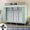 Guarda-roupa simples com juntas de liga de alumínio para uso doméstico, quarto, moradia alugada, guarda-roupa de tecido montado com tubos de aço espessados e reforçados para dormitórios