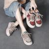 Jishu 2024 Outono Novo Estilo Camada Superior Couro de Vaca Casual Cadarço Sapatos Femininos Couro Genuíno Qualidade Sola Grossa Combinando Cores Cano Baixo Camada Única Sapatos