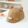 Boina de Desenho Animado Estilo Coreano com Orelhas de Urso para Bebês e Crianças Pequenas de 1-3 Anos, Boné de Baseball de Algodão para Primavera e Verão para Meninos e Meninas