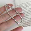 Pulsera Europea y Americana de Alta Gama Plateada Brillante Rota para Mujer, Versátil, Simple, a la Moda, Distintiva, Plata Brillante, Nuevos Accesorios de Alta Gama