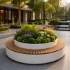 Banco redondo y jardinera combinados para parques y zonas escénicas, asientos exteriores para calles comerciales y plazas, asientos de descanso para zonas residenciales y patios, sillas de parque