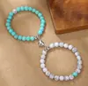 Pulsera de pareja de corazón a corazón, diseño de nicho femenino, conjunto de pulseras de moda Sense Ins Attrite, joyería de moda transfronteriza