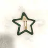 Presilha Colorida de Estrela de Cinco Pontas Dopamina para Franja Quebrada na Testa Simples e Versátil 6cm Presilha Lateral com Esmalte Gotejado