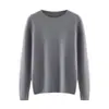 26 Otoño Invierno Nuevo Grueso Cuello Redondo 100% Cachemira Suéter Pulóver para Mujer Tejido Holgado Top de Capa Base
