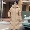 Estación Europea 2025 Invierno Nuevo Estilo Abrigo de Algodón con Capucha Desmontable para Mujer, Chaqueta de Algodón Acolchada de Invierno de Longitud Media por Encima de la Rodilla para Mujer