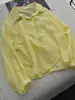Recomendação Chao Fire! Camisa de Proteção Solar Amarelo Limão de Tencel e Rami Feminina Nova Camisa de Linho Top Fino de Manga Longa