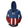 Sudadera con capucha de otoño nueva de Amazon para hombre, sudadera con estampado del Capitán América, sudadera con cremallera para hombre de importación