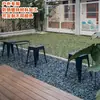 Taburete bajo de hierro apilable almacenamiento taburete cuadrado color acero inoxidable taburete pequeño metal estilo industrial silla para niños con respaldo para exteriores