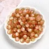 Solsticio de Verano Dos Tonos Dorado Ojo de Gato Resina Redondas Perlas Sueltas Hecho a Mano DIY Pulsera Pulsera Joyería con Perlas Accesorios