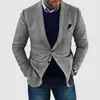 Blazer de comercio exterior a medida de un solo botón con dos botones y bolsillo grande para hombre, chaqueta de traje casual a cuadros de corte ajustado