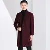 Nova coleção de inverno: casaco de lã masculino, casaco moderno de comprimento médio, casaco de lã business casual para cavalheiros