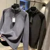 Sudadera Nueva Moda Otoño e Invierno con Cuello Alto y Cremallera, Tejido Grueso con Forro de Felpa para Hombre, Sencilla, Casual, Versátil, Cálida