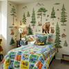 M14584 Pegatinas de Pared de Animales de Dibujos Animados del Bosque Habitación Infantil Dormitorio Decoraciones para el Hogar Pegatinas de Pared Autoadhesivas Venta al por Mayor