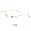 Nuevo marco de gafas Bangmu cuadrado sin montura de lujo ligero, sofisticado y simple, se puede equipar con lentes y está disponible para venta al por mayor 25088-2