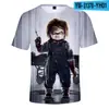 Padrão Bebê Fantasma de Filme de Terror 3D Impressão Digital Transfronteiriço Novo Terno Curto Casual Masculino Manga Curta