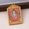 Thangka semi-pintado à mão em estilo tibetano com tinta dourada, retratando os Oito Grandes Deuses Guardiões, incluindo os Cinco Senhores, Manjushri, Zaki Lhamo, os Deuses Amarelo e Preto da Riqueza, e Mahakala