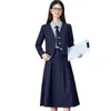 Nuevo Traje de Saco Azul 2025 para Mujer, Estilo Profesional para Figuras Menudas, Traje Formal Corto Estilo Universitario para Primavera y Otoño