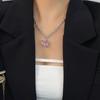 Collar Corazón Galaxia Color Durazno Lujo Accesible Nicho Zircón Incrustado Cadena Clavícula Barbie Mismo Estilo Xiaohongshu