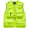 Colete Casual Masculino para Exterior 268 Primavera/Verão com Múltiplos Bolsos, Colete Fotográfico de Pesca com Decote em V, Colete Esportivo