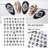Calcomanías para Uñas de Estrella de Cinco Puntas de Celebridad de Internet Clásico Blanco y Negro Color Puro Recortadas Calcomanías de Estrella Decoración de Uñas DIY con Dorso Adhesivo
