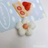 Tela de encaje Accesorios de flor tridimensional Flor de cinco pétalos rellena de algodón de colores Pasador para el pelo Materiales de decoración para bolsos y zapatos DIY