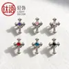 Pendientes Cruzados de Aleación de Titanio F136 Transfronterizos con Circonia de Grado 5A, Joyería para Perforación de Hélice Externa