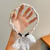 2026 Nuevo Estilo Diadema de Perlas para Niñas con Accesorio Trenzado Integrado, Listón, Pasador y Elegante Lazo para el Cabello