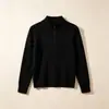 Nuevo suéter de punto para mujer de otoño con cuello redondo y media cremallera, top de punto de manga larga ajustado estilo coreano para mujer