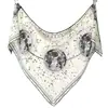 Bufanda Triangular de Lana de Seda con Estampado de Constelaciones de Otoño e Invierno, Versátil y Femenina