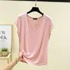 Camiseta sin mangas para mujer, top de verano, ropa de mujer estilo coreano, nueva camiseta base adelgazante de corte holgado, top elegante y versátil con cuello en V, moderno