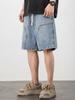Shorts Jeans Finos de Verão para Trabalho para Homens, Calças Cinco Pontos Soltas e Modernas de Marca, Calças Retas Casuais Bonitas de Estilo Americano